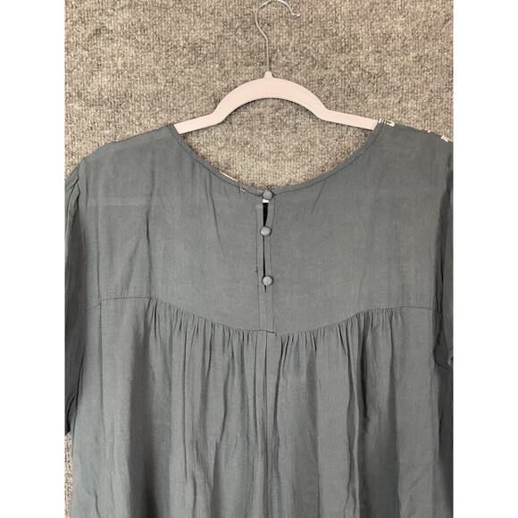 Savanna Jane Top Women's 2X Blue White Embroidered Floral - Picture 7 of 12